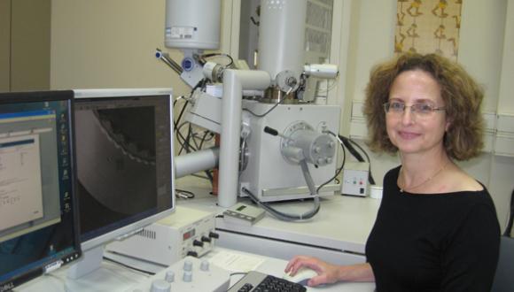 ד"ר זהבה ברקאי האחראית על מעבדת מיקרוסקופ אלקטרוני סורק סביבתי במרכז וולפסון לחקר חומרים